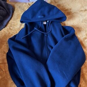 Aritzia navy blue sweat fleece zip up hoodie